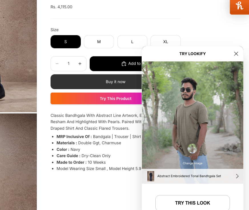 Lookify — in-app AI chatbot helping merchants configure their try-on settings and troubleshoot issues
